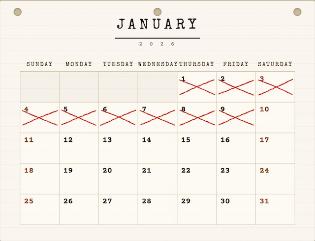 Wake Up Early Calendar Tracker
